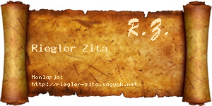 Riegler Zita névjegykártya