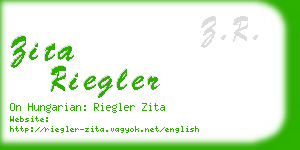 zita riegler business card